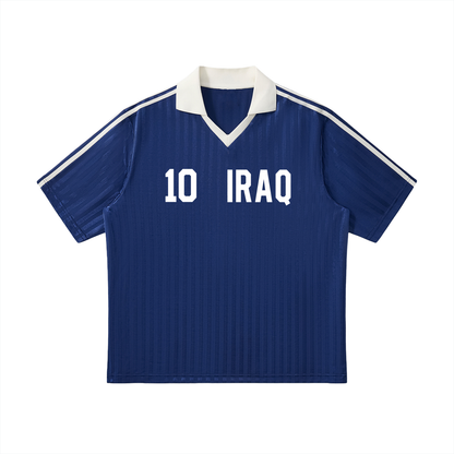 Iraq Retro 1986 Inspired Tee - BLACK/BLUE